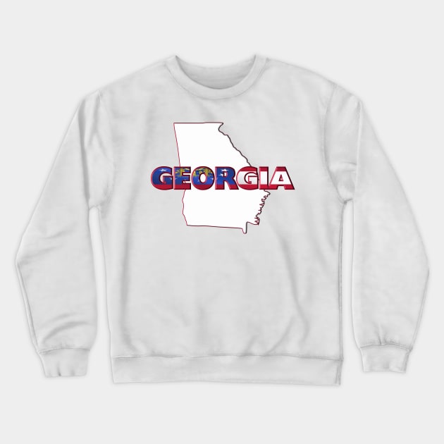 Georgia Colored State Letters Crewneck Sweatshirt by m2inspiration